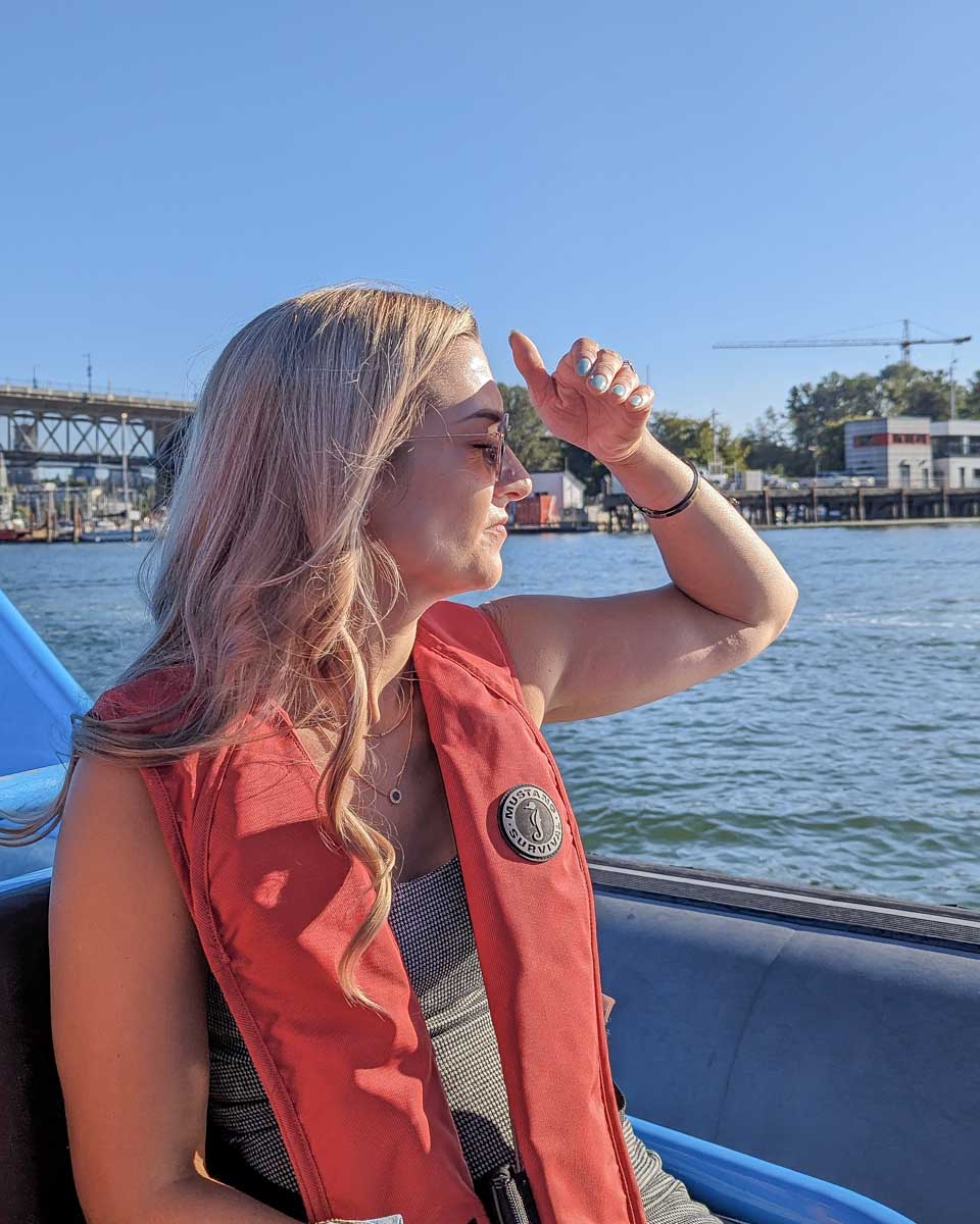 Bailey-looks-out-over-the-water-from-the-speed-boat-San-Diego