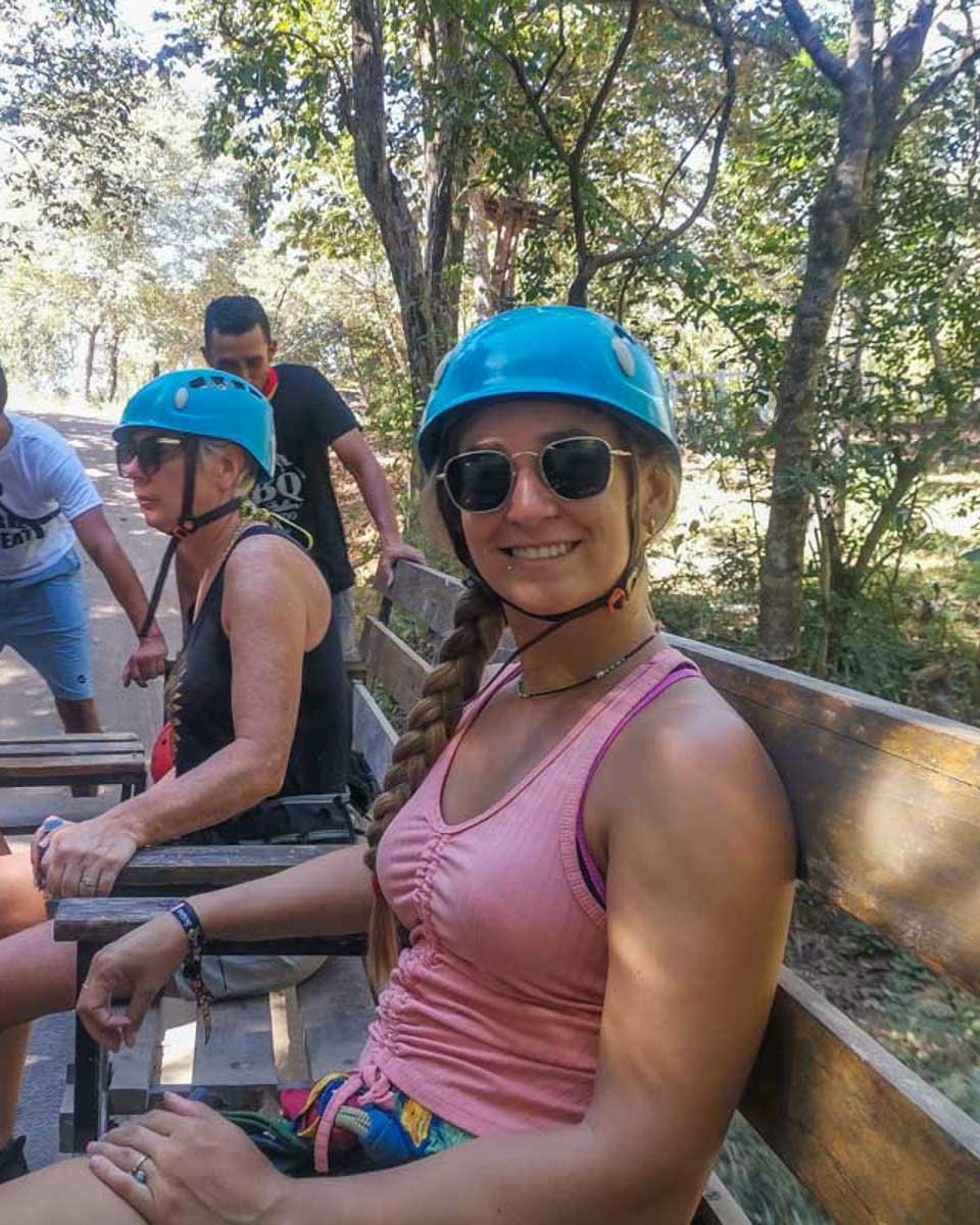 Bailey-ready to zipline on a tour in Maui Hawaii