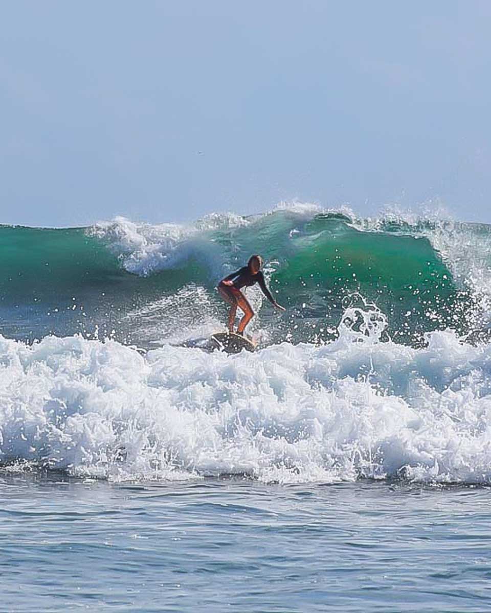 Bailey-surfing-during-a-surf-lesson-on Tenerife the Canary Islands