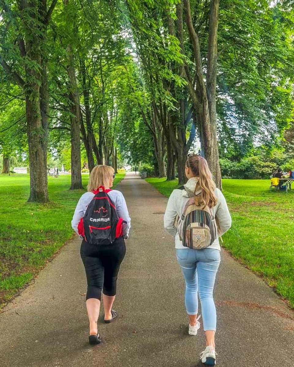 Bailey-walks-through-Merrion Square Park in Dublin Ireland