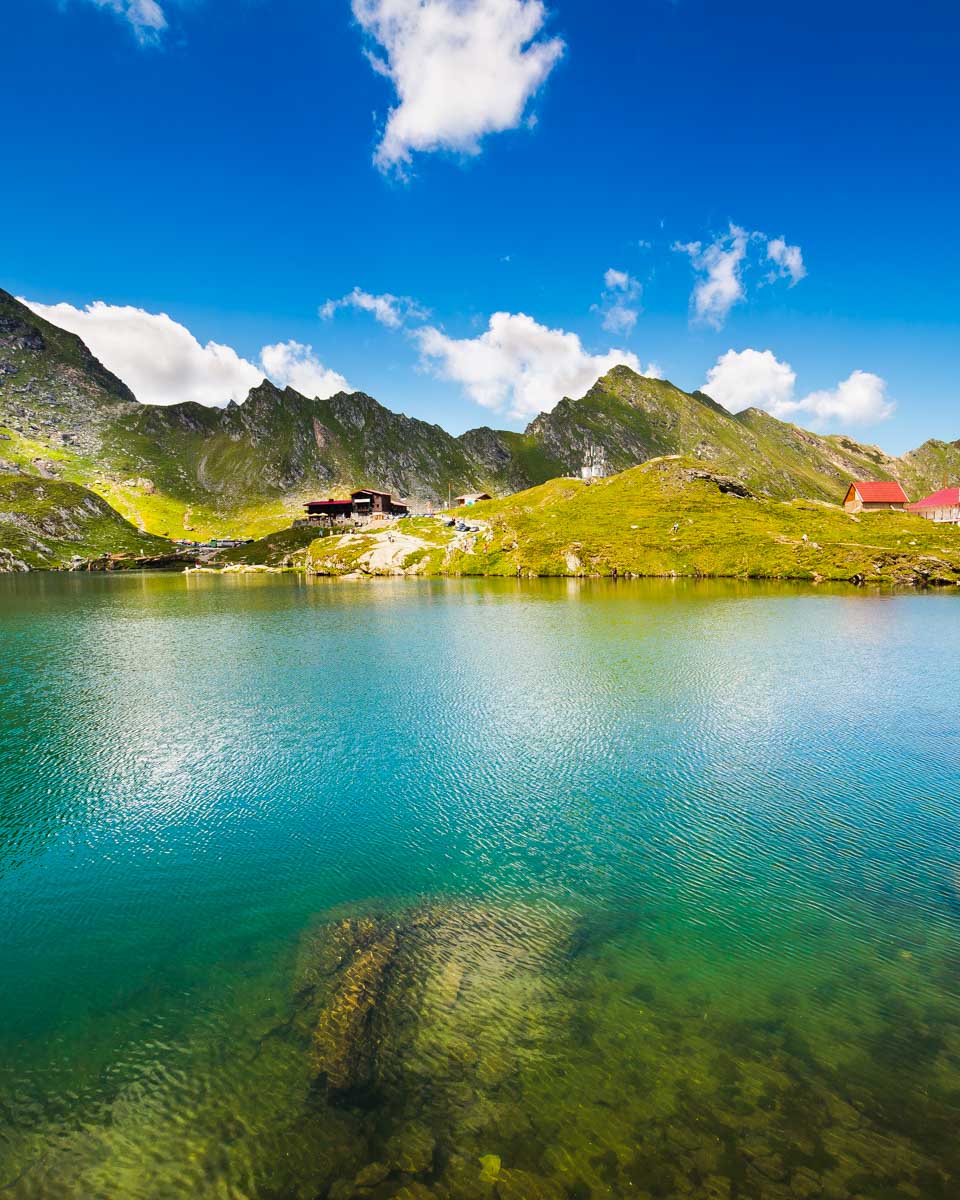 Balea Lake on the transfagarasan mountain road on a tour from Bucharest Romania