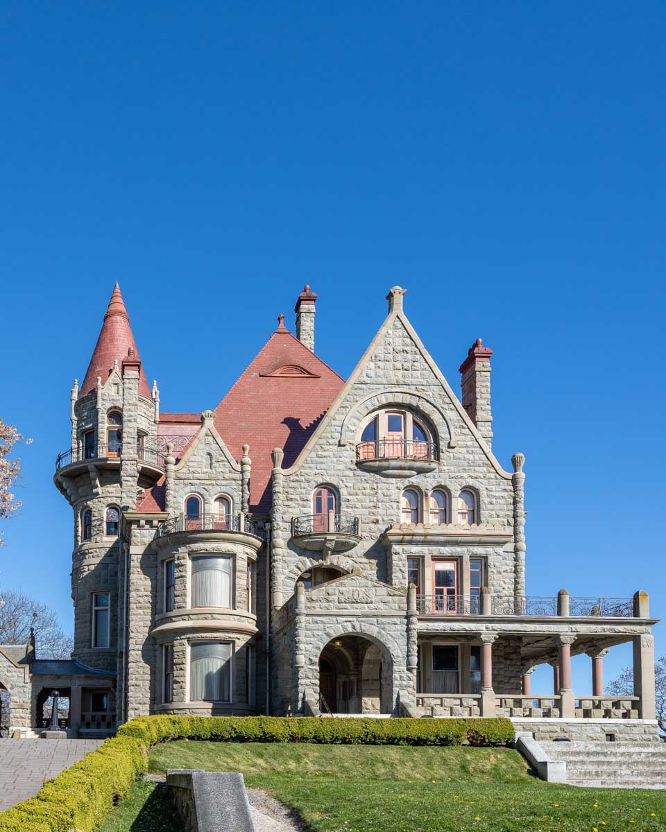 Craigdarroch Castle seen in Victoria BC on a sunny day
