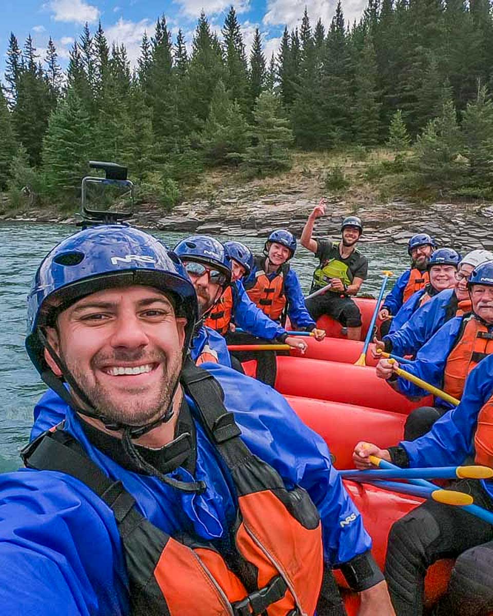 Daniel-takes-a-selfie-while rafting in Jackson Hole Wyoming