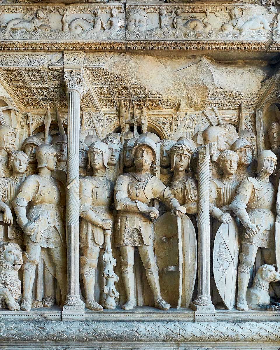 Details on the victory arch of Castel Nuovo in Naples Italy