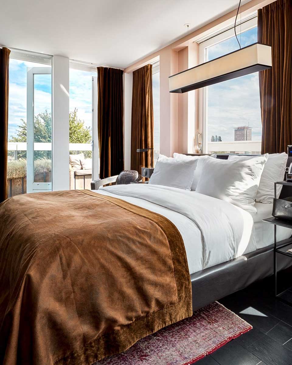 Hotel room at the Sir Albert Hotel in Amsterdam