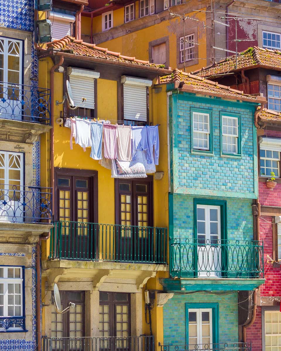 Houses in the Ribeira neighborhood of Porto Portugal