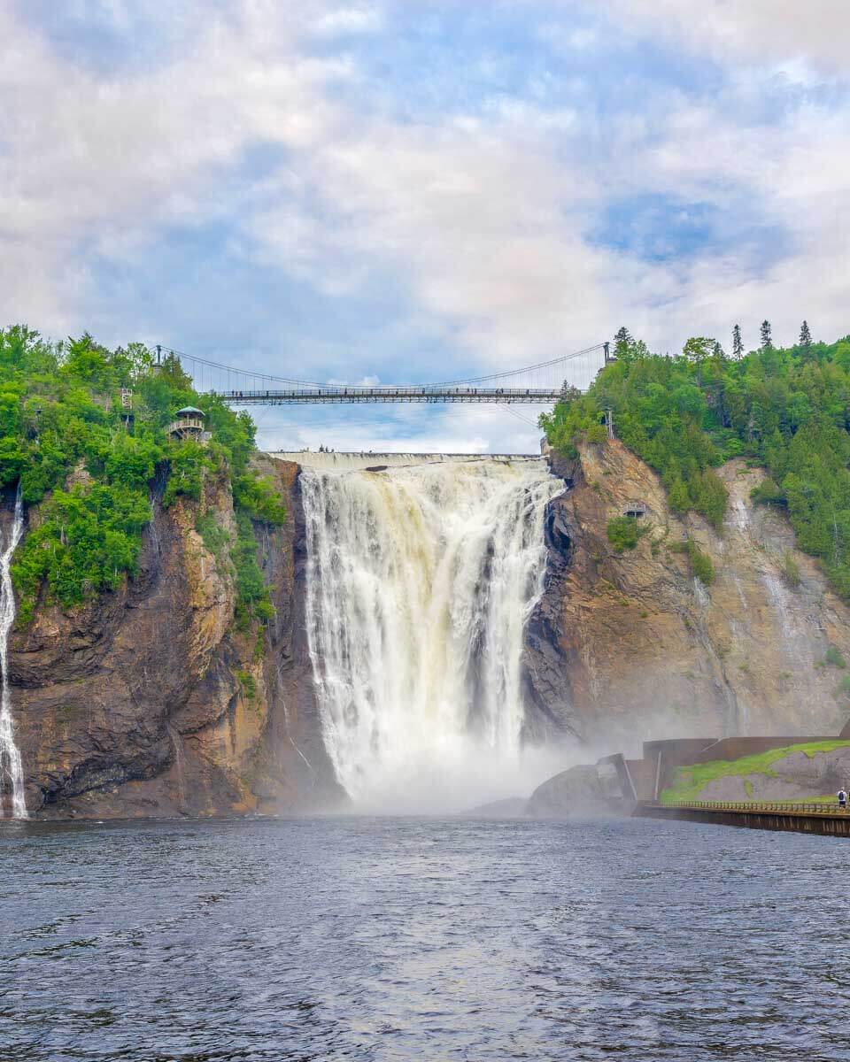 Montmorency Falls seen on a tour from Quebec City Quebec