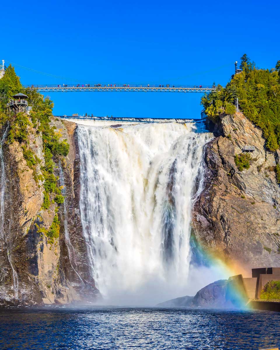 Montmorency Falls seen on an ebike tour in Quebec City Quebec