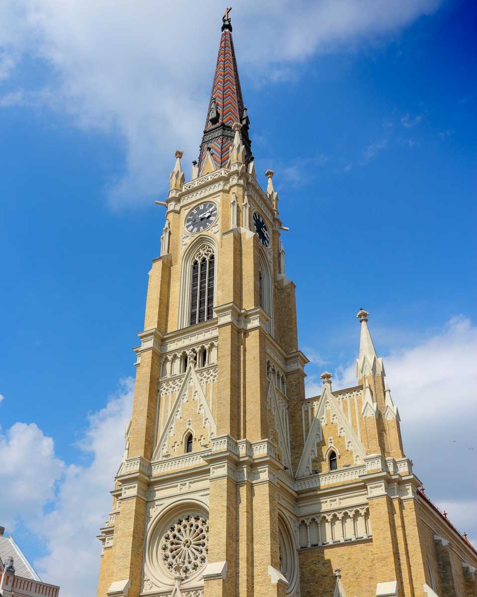 Novi Sad the Name of Mary Church seen on a tour from Belgrade Serbia