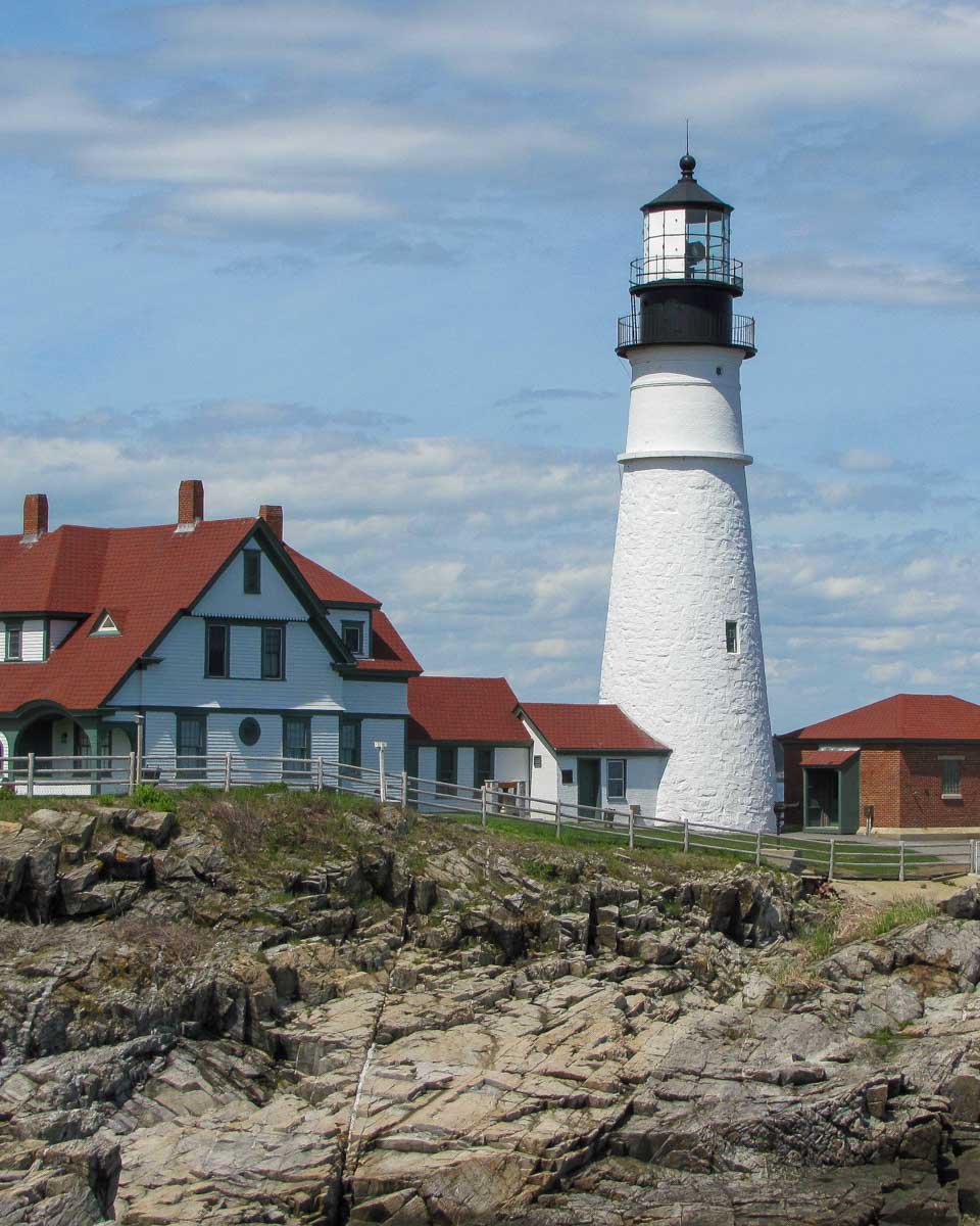 Portland Head Lighthouse seen on a lighthouse tour from Portland Maine USA