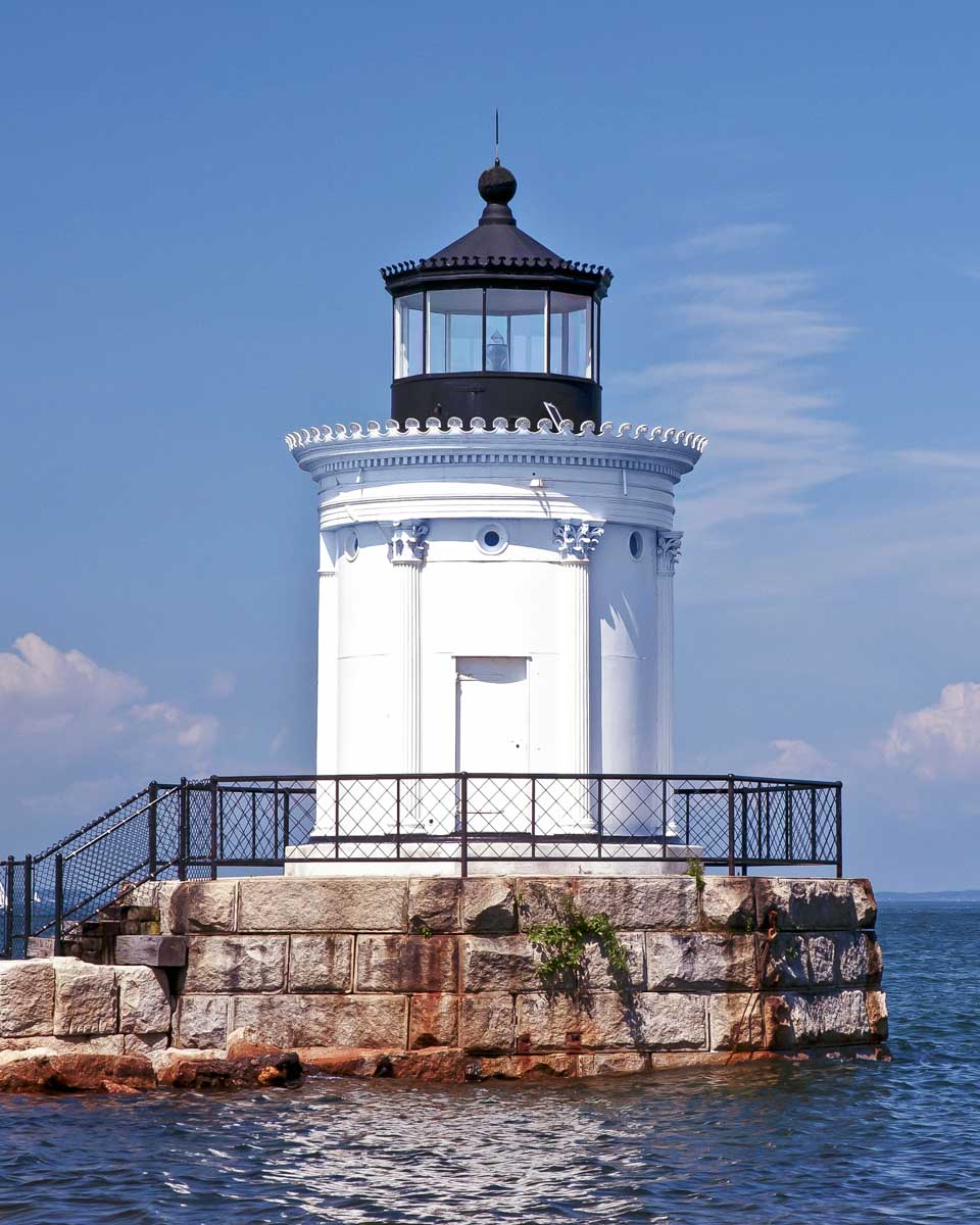 Spring Point Ledge Bug Light lighthouse seen on a lighthouse tour from Portland Maine USA