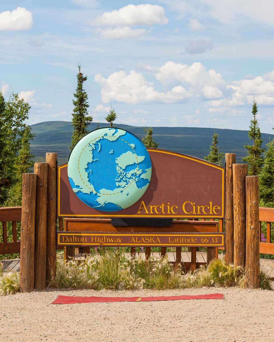 The Arctic Circle sign on the Dalton Highway seen on a tour from Fairbanks Alaska 2