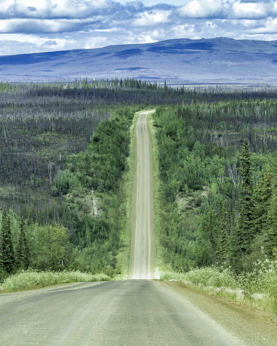 The Dalton Highway on the way to the Arctic Circle on a tour from Fairbanks Alaska