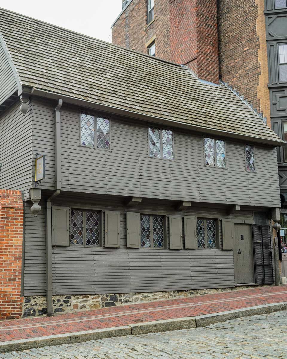 The Paul Revere House seen on a Freedom Trail tour in Boston Massachusetts