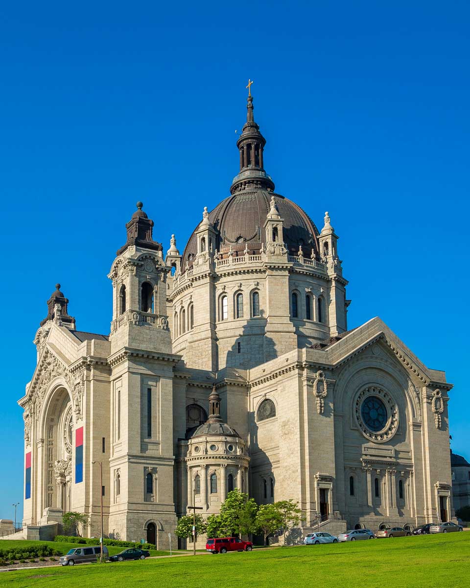 The Saint Paul Cathedral seen on a walking tour of Saint Paul and Minneapolis Minnesota