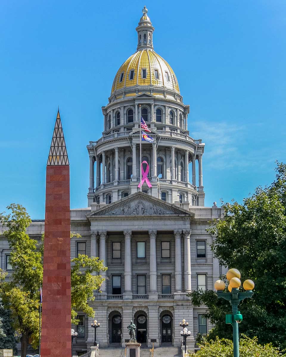 The State Capitol Building in Denver Colorado seen on a walking tour