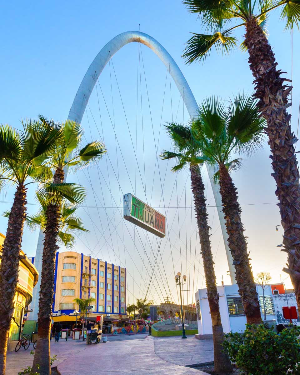 The Tijuana arch seen on a day trip from San Diego California