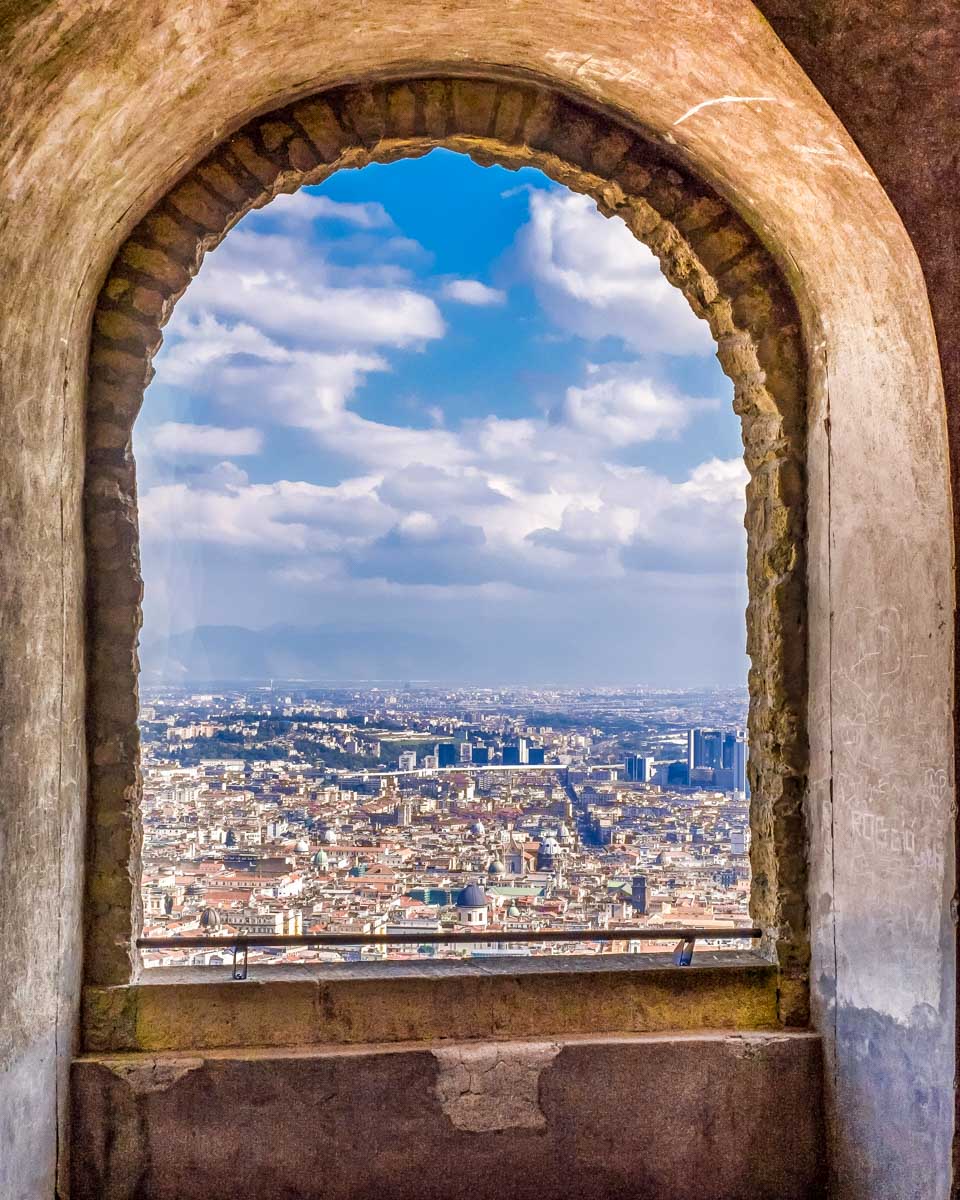 The view of Naples from Castel Sant’Elmo in Naples Italy