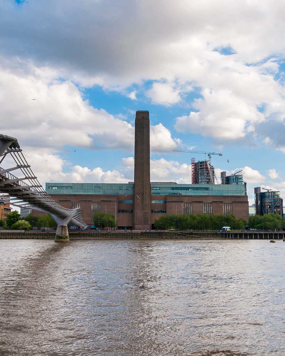 The view of the Tate Modern Art Gallery along the River Thames in London
