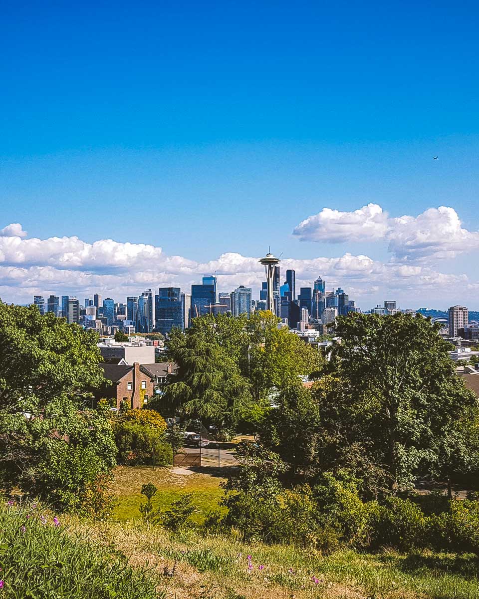The viwe of Seattle from Kerry Park on a tour in Seattle Washington