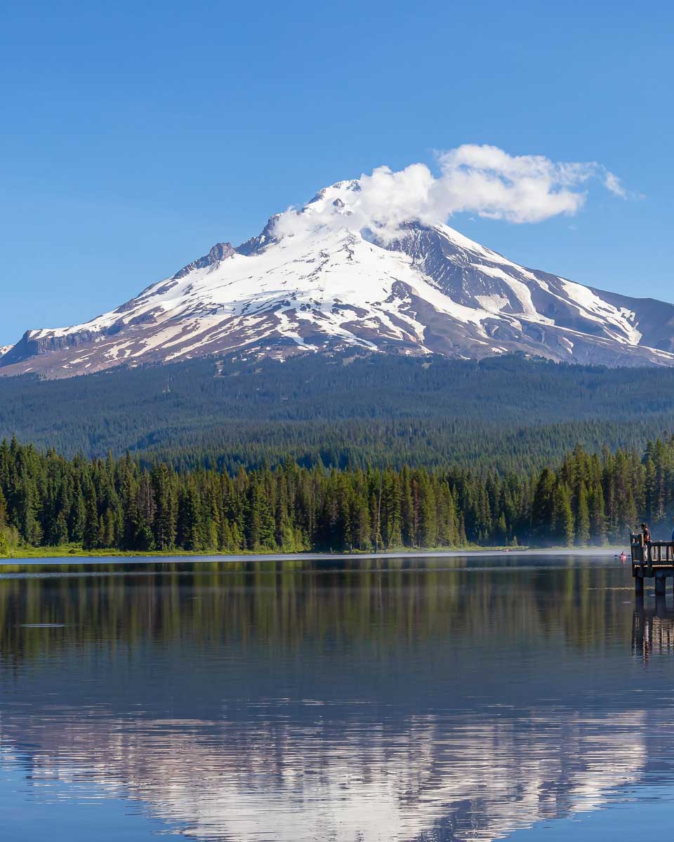 Trillium Lake and Mount Hood seen on a tour from Portland Oregon