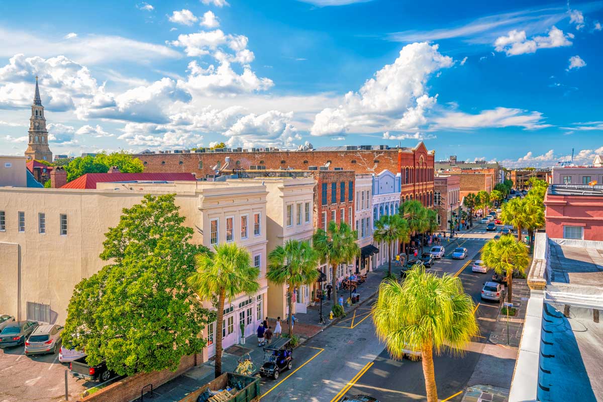 View of the historic downtown Charleston South Carolina
