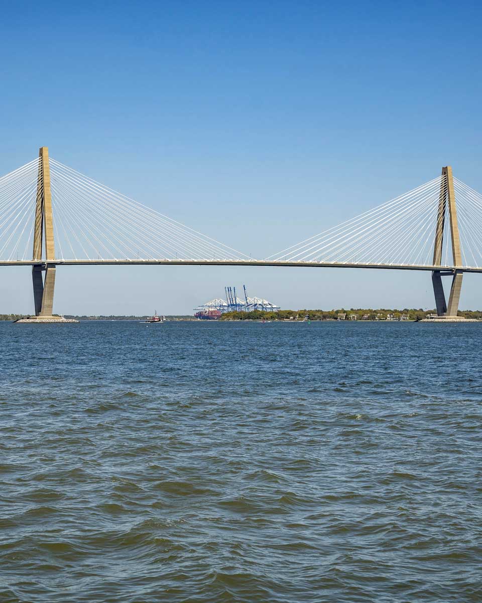 bridge seen from a cruise in Charleston South Carolina