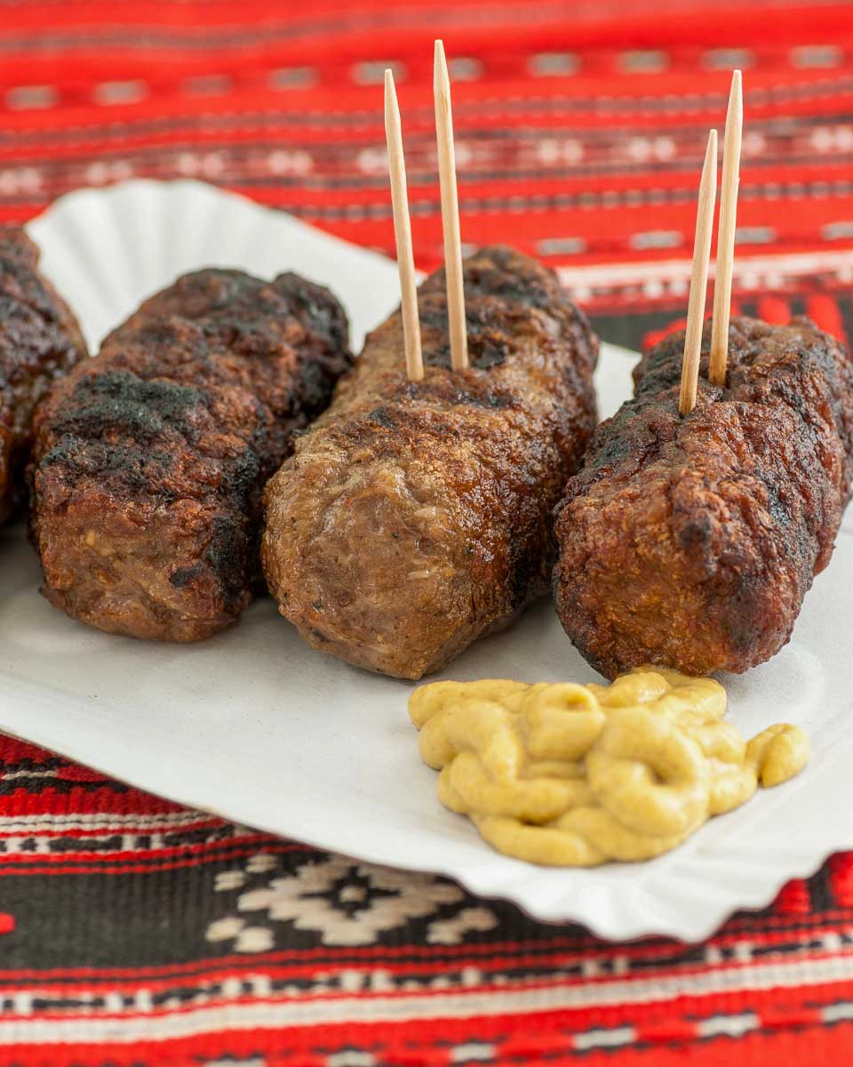 mititei eaten on a food tour in Bucharest Romania