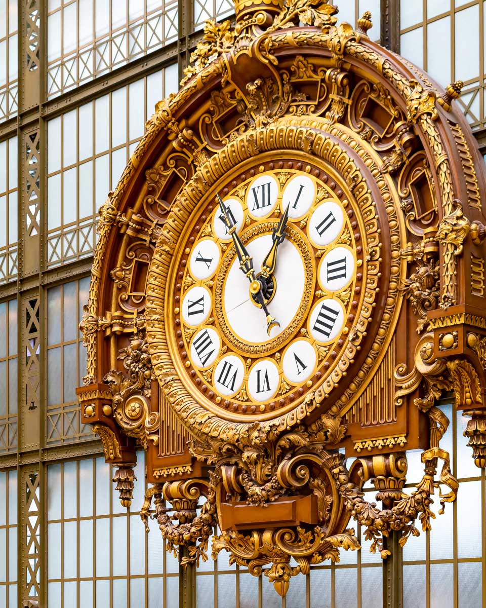 musée d’orsay clock in Paris France in the 7th Arrondissement district