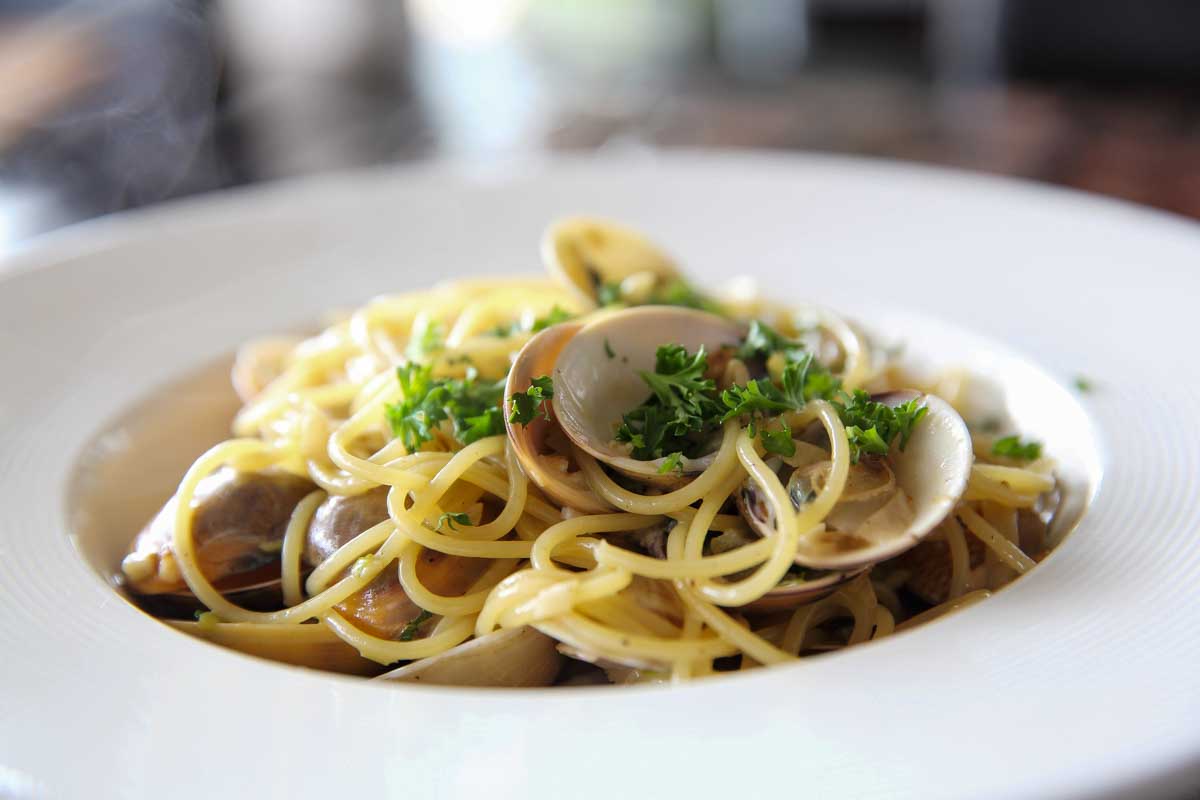 spaghetti with clams eaten in Venice Italy