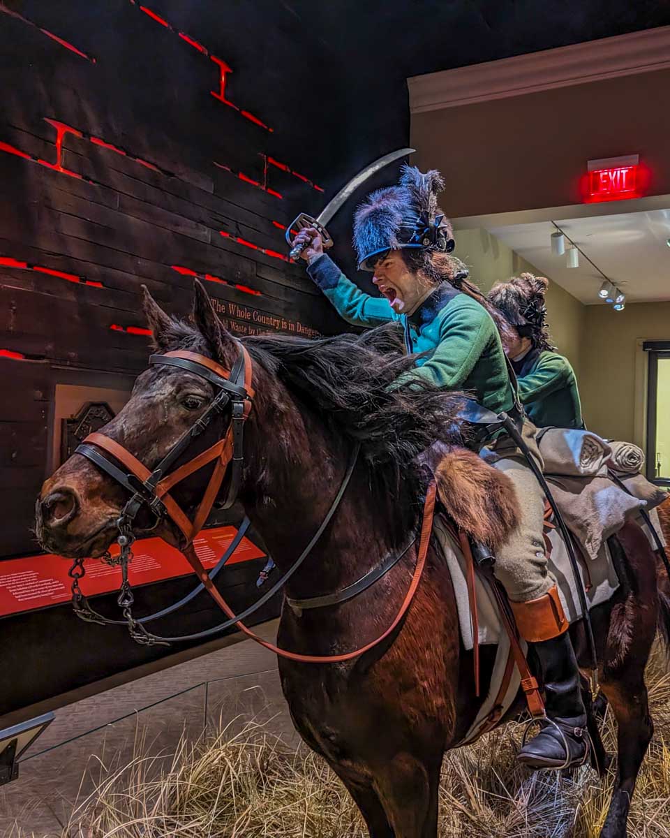 A-man-on-a-horse-on-display-at-American-Revolution-Museum-Philadelphia-USA