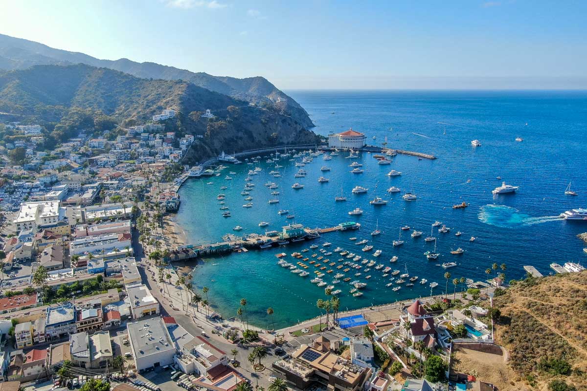 Aerial view of Catalina Island California