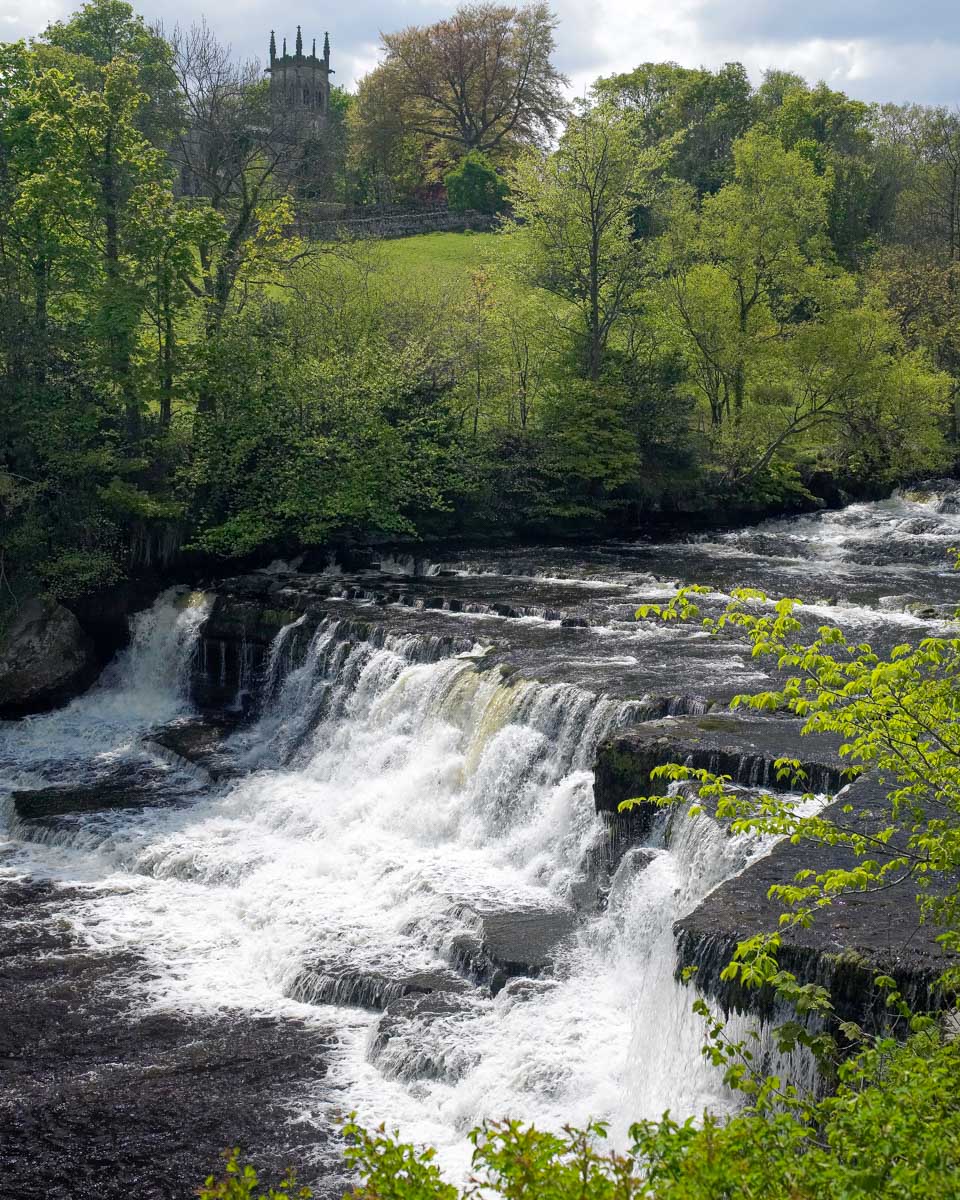 Aysgarth Falls seen on a tour of the Yorkshire Dales from York United Kingdom