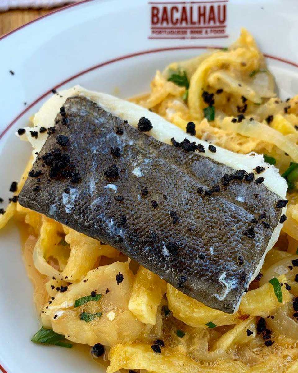 Bacalhau dinner in Porto Portugal