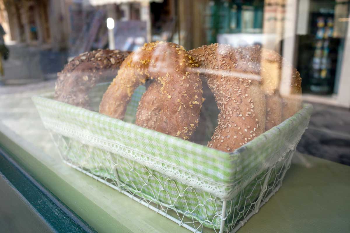 Bagels and bread in a bakery Dubrovnik Croatia