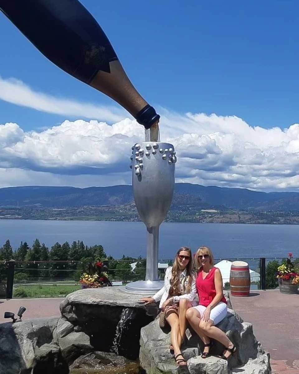Bailey at a winery on a tour in Kelowna BC