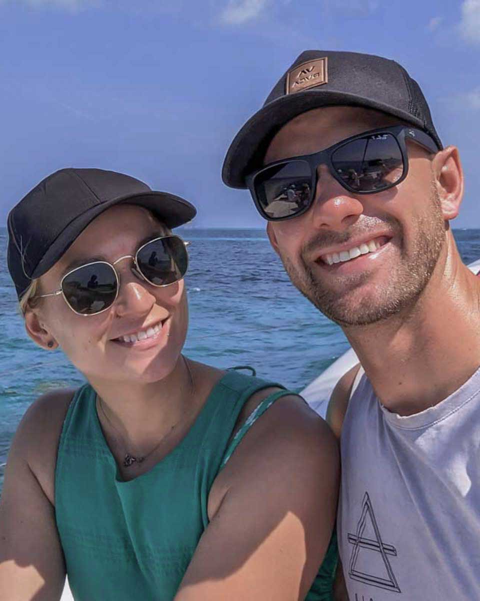 Daniel-and-Bailey-take-a-selfie-on-a-boat-cruise-from-Darwin Australia