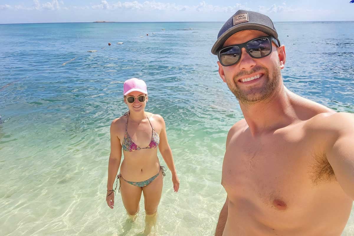 Daniel-and-Bailey-take-a-selfie-on-the-beach-of-Myrtle Beach South Carolina