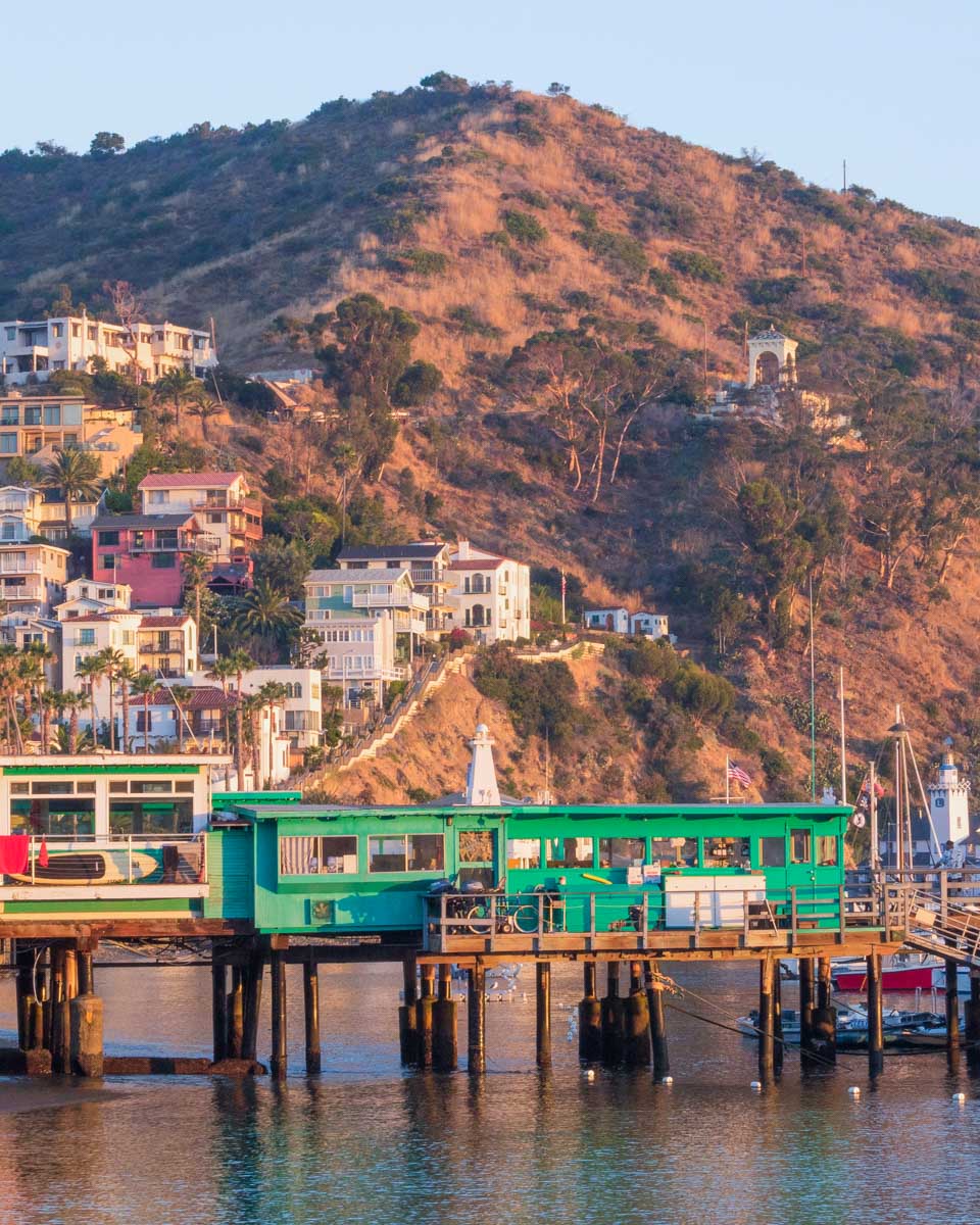 Green Pleasure Pier seen on a walking tour of Catalina Island California
