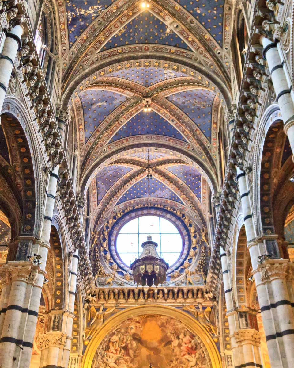 Inside Duomo di Siena seen on a tour of Tuscany from Florence Italy 1