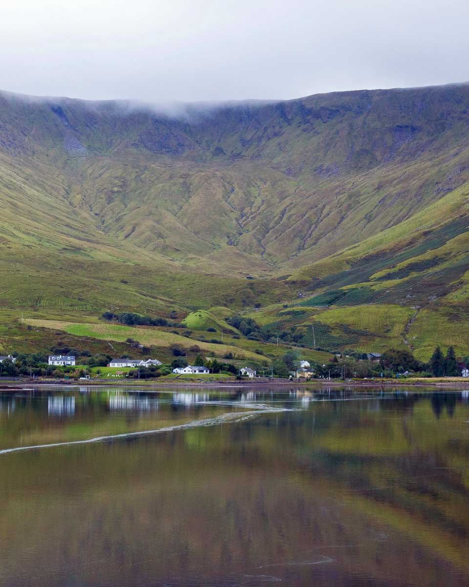 Leenane Village and Killary Fjord seen on a tour to Connemara on a tour from Galway Ireland