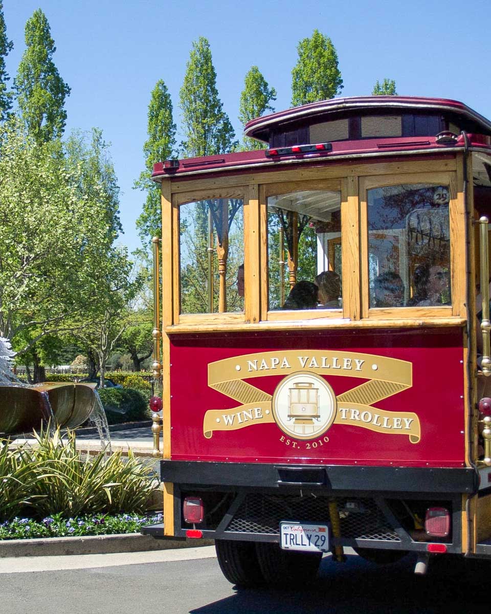 Napa Valley Wine Trolley seen on a tour from Napa California
