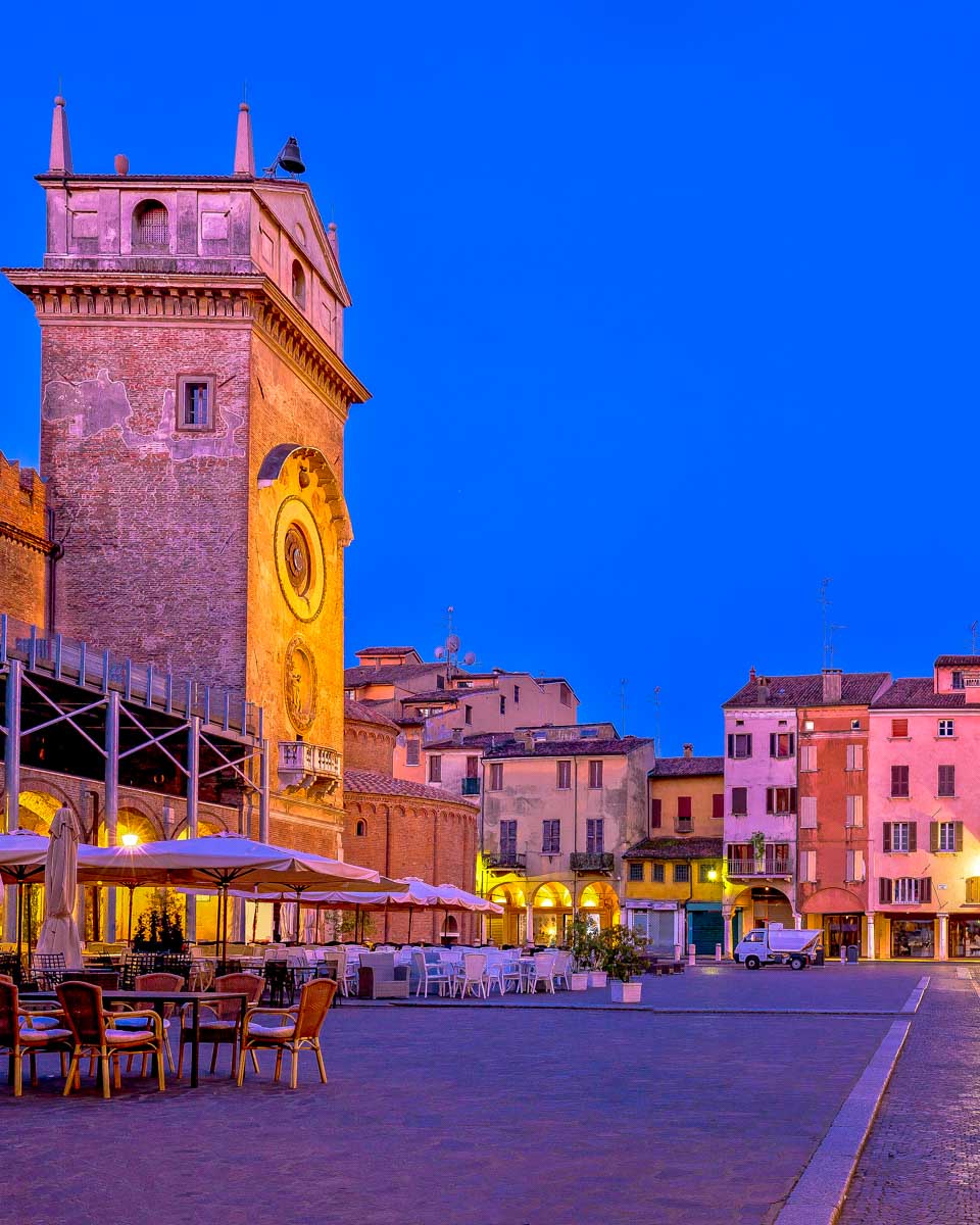 Piazza delle Erbe in Verona Italy at night