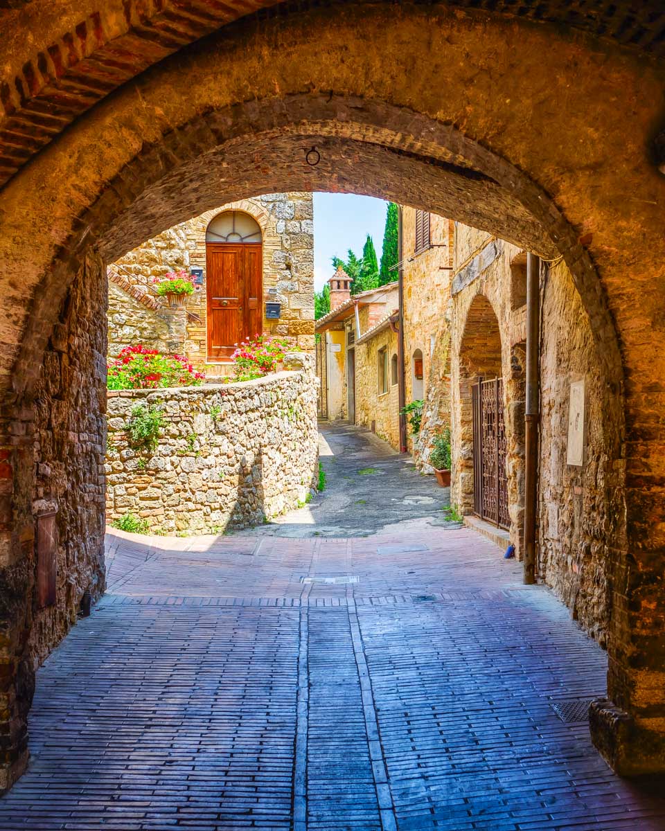 San Gimignano seen on a tour of Tuscany from Florence Italy