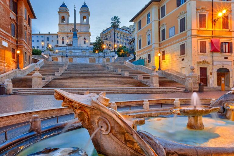 Spanish Steps at dusk, Rome Italy
