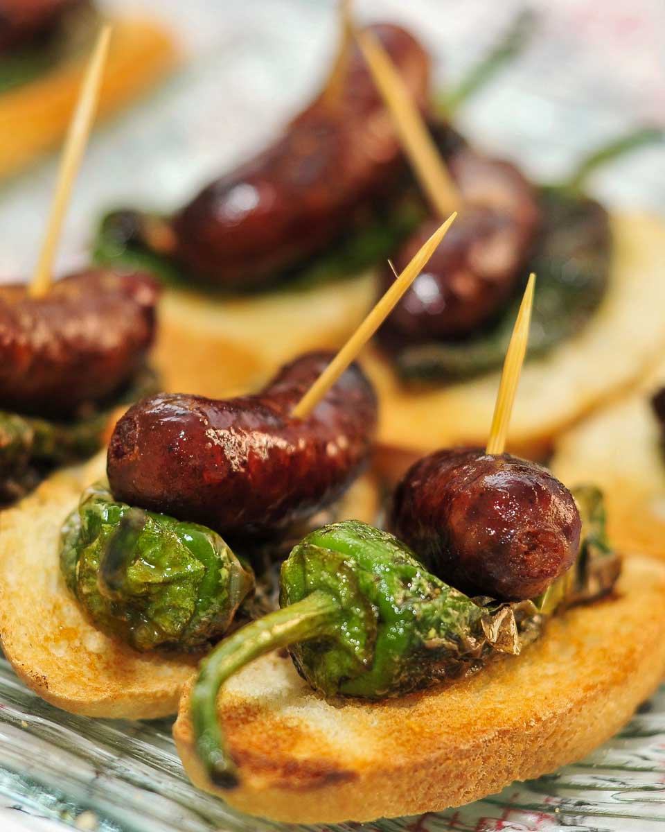 Spanish-tapas-eaten-on-a-food-tour-in Bilbao Spain