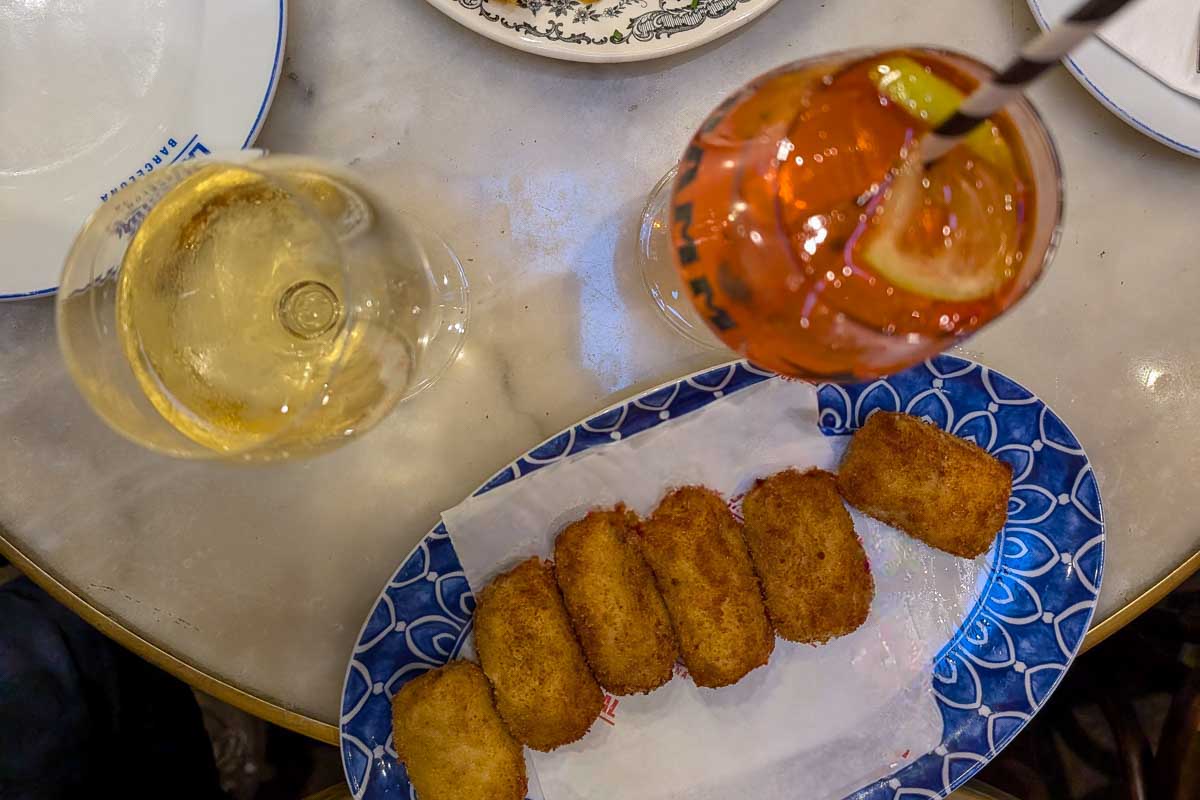 Tapas-and-wine-on-a-table-on-a-tour-in-Sorrento on the Amalfi Coast Italy