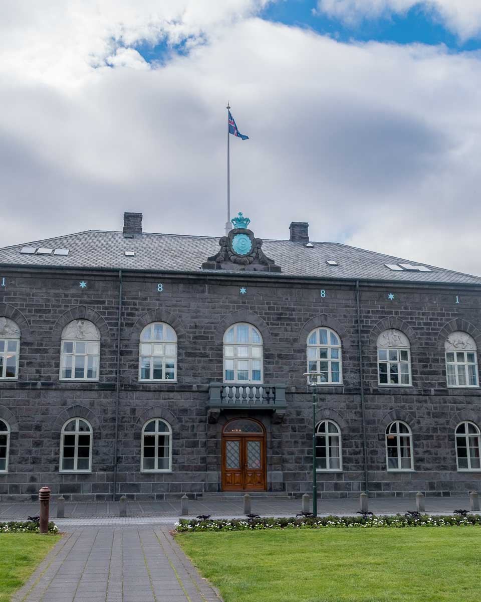 The Reykjavik Parliament Building seen on a walking tour in Iceland