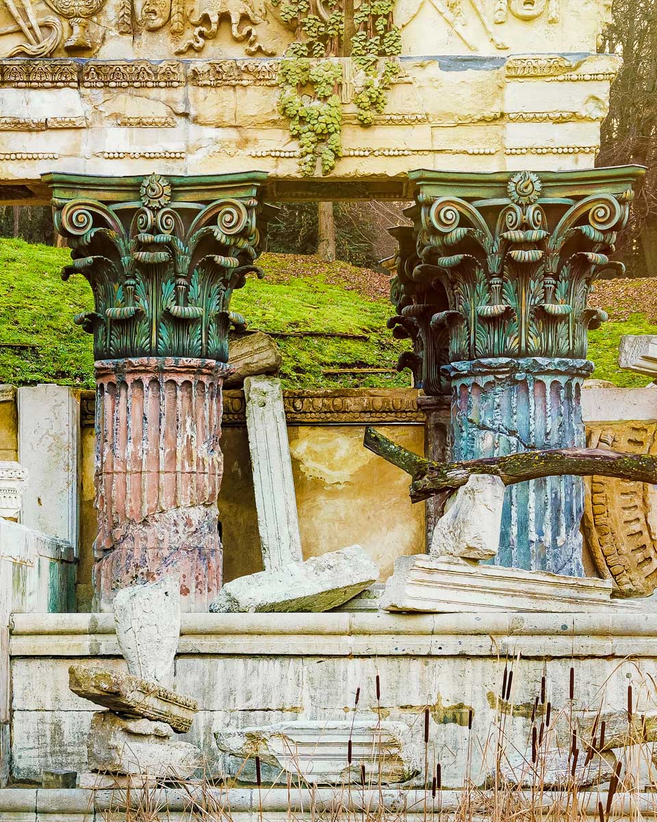 The Roman Ruins at Schoenbrunn Palace Gardens on a tour of Vienna Austria