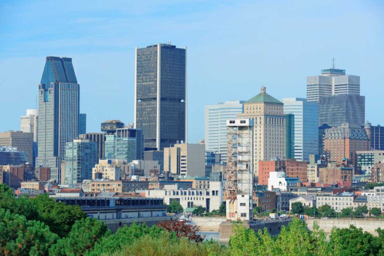 The city skyline of Montreal Quebec